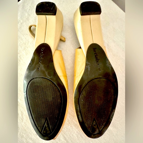 🔅LIZ CLAIBORNE🔅”LAYLA” LEATHER PATIN LOW 1” PEEP TOE SLING-BACK DRESS SHOES✨ - Picture 5 of 11